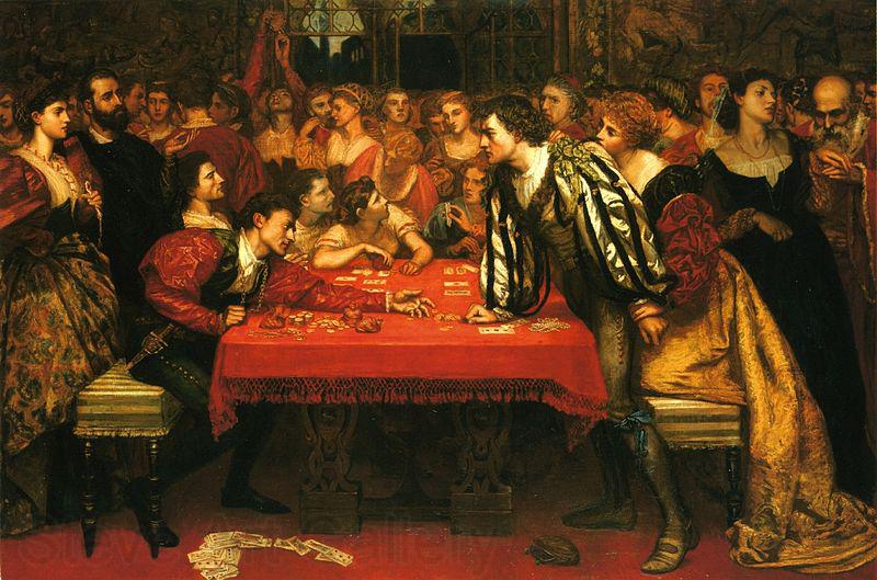 Valentine Cameron Prinsep Prints A Venetian Gaming-House in the Sixteenth Century Norge oil painting art